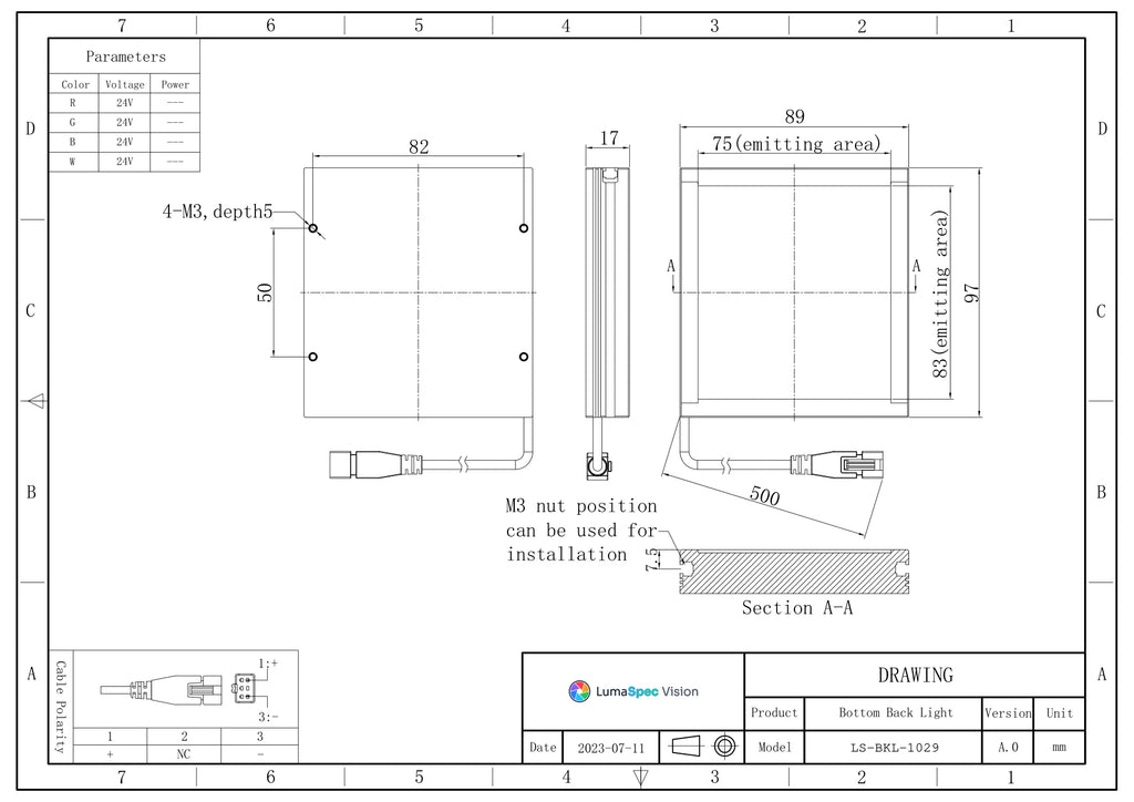 LS-BKL-1029 dimensions (mm)