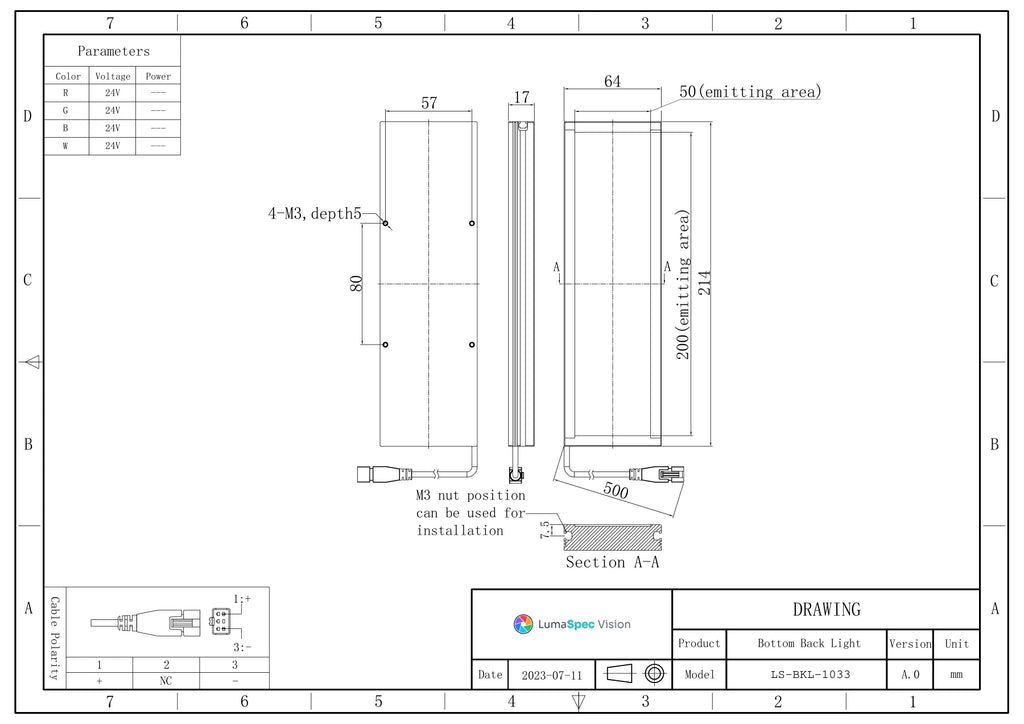 LS-BKL-1033 dimensions (mm)