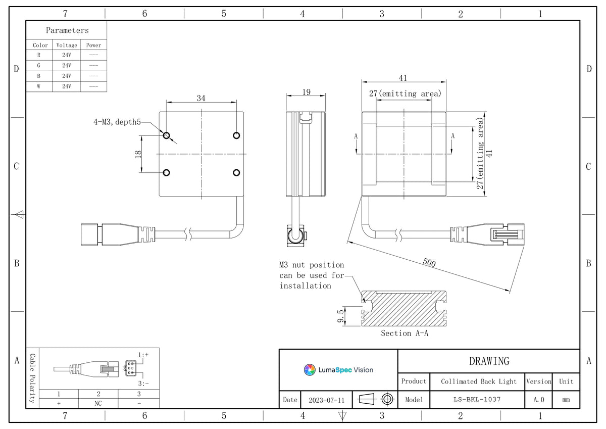 LS-BKL-1037 dimensions (mm)