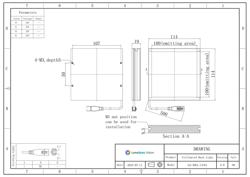 LS-BKL-1042 dimensions (mm)