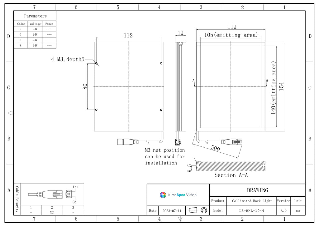 LS-BKL-1044 dimensions (mm)