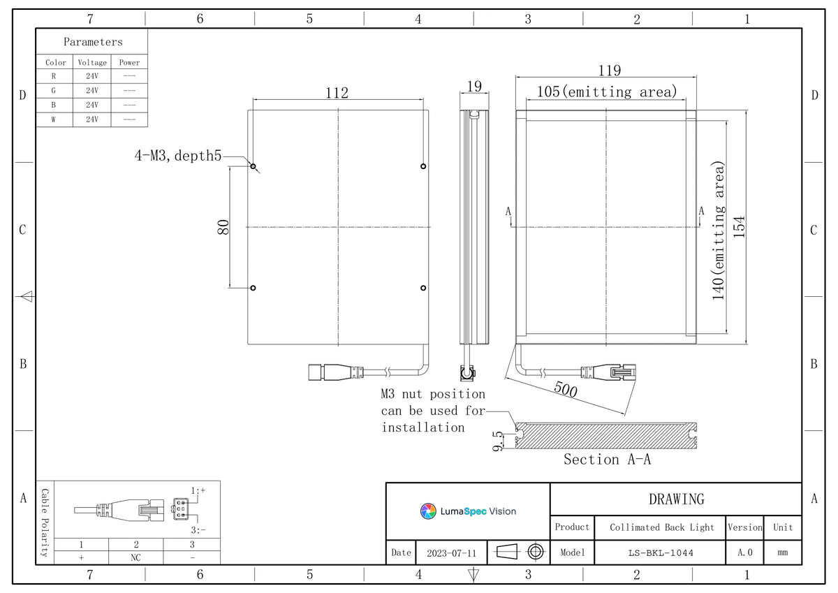 LS-BKL-1044 dimensions (mm)