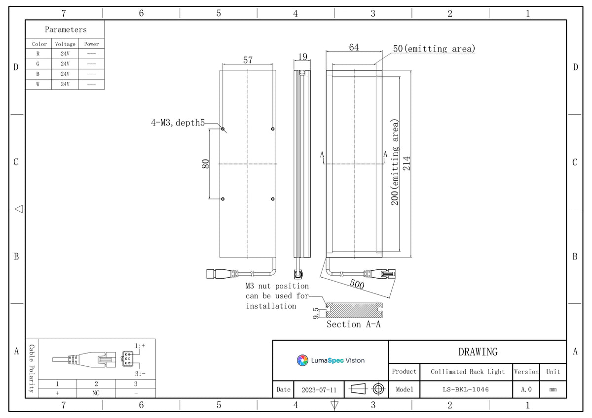 LS-BKL-1046 dimensions (mm)