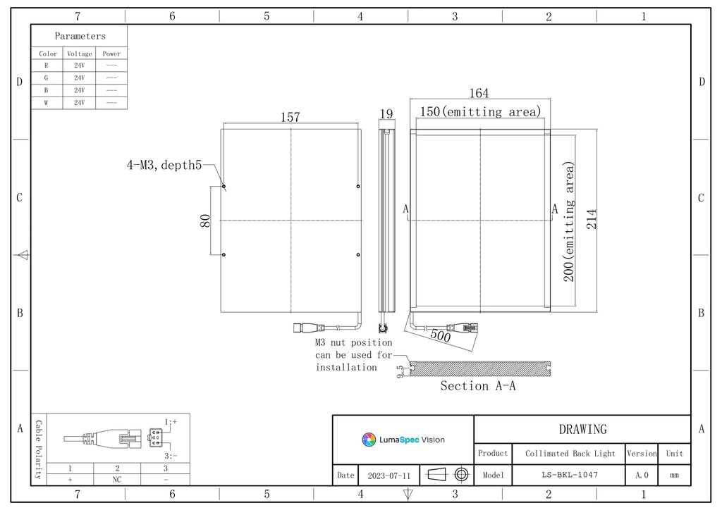 LS-BKL-1047 dimensions (mm)