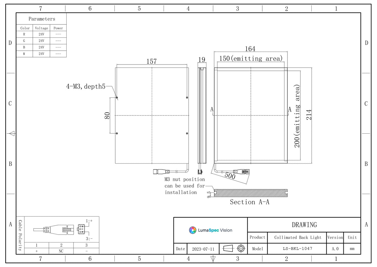 LS-BKL-1047 dimensions (mm)