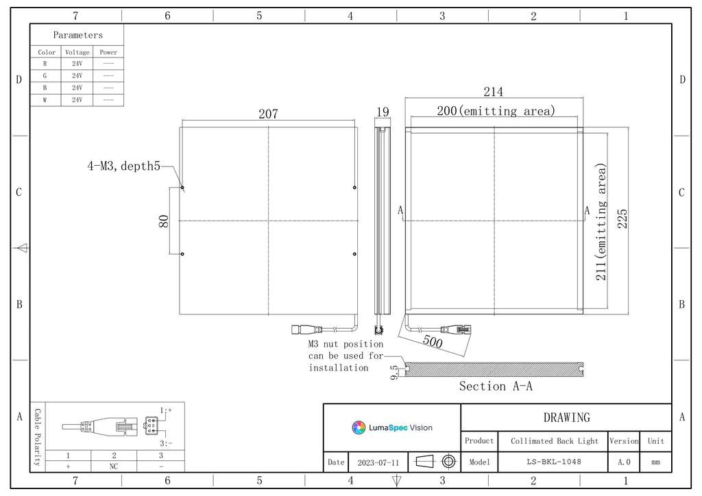 LS-BKL-1048 dimensions (mm)