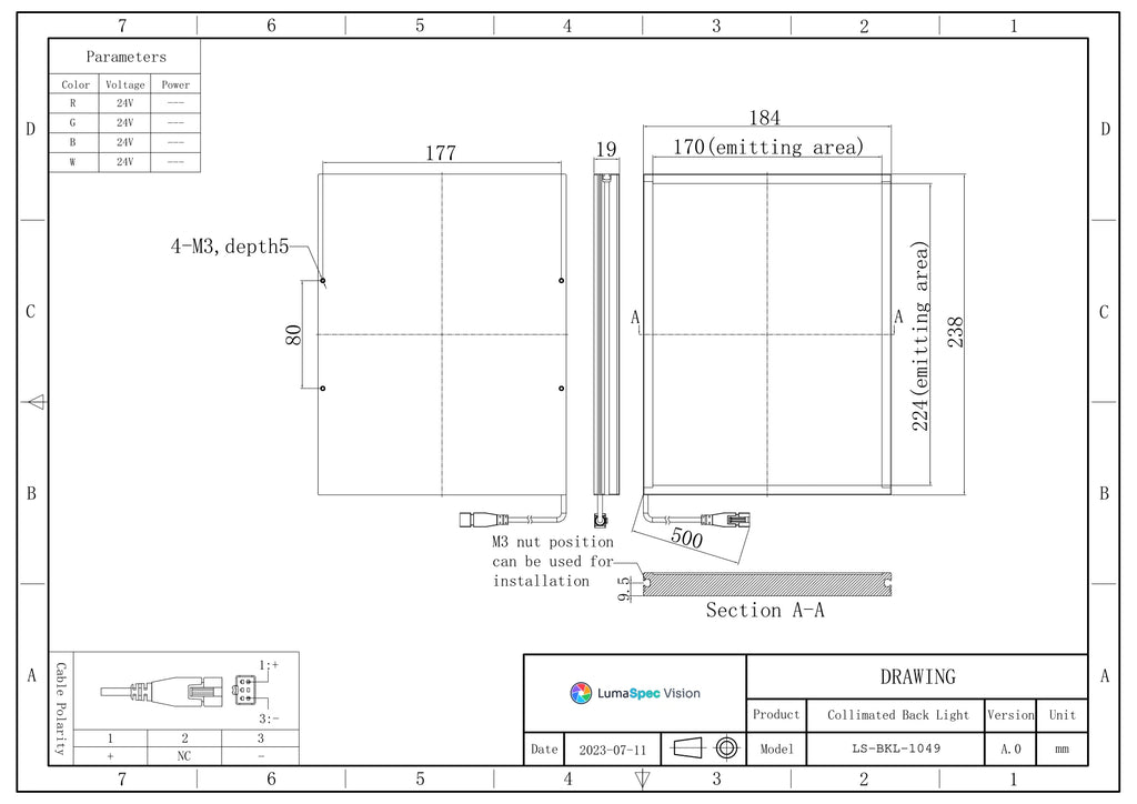 LS-BKL-1049 dimensions (mm)