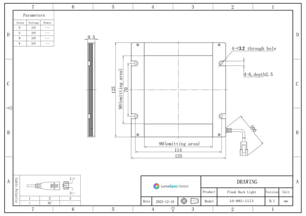 LS-BKL-1113 dimensions (mm)
