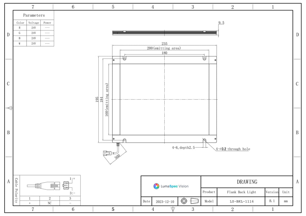 LS-BKL-1116 dimensions (mm)