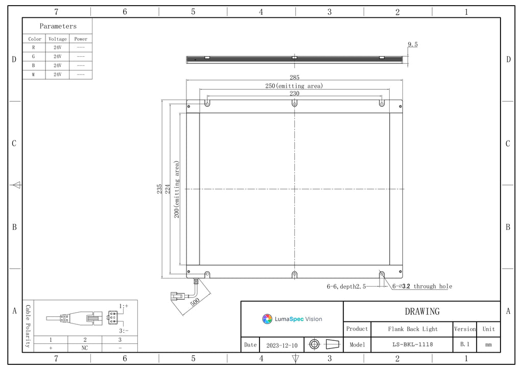 LS-BKL-1118 dimensions (mm)