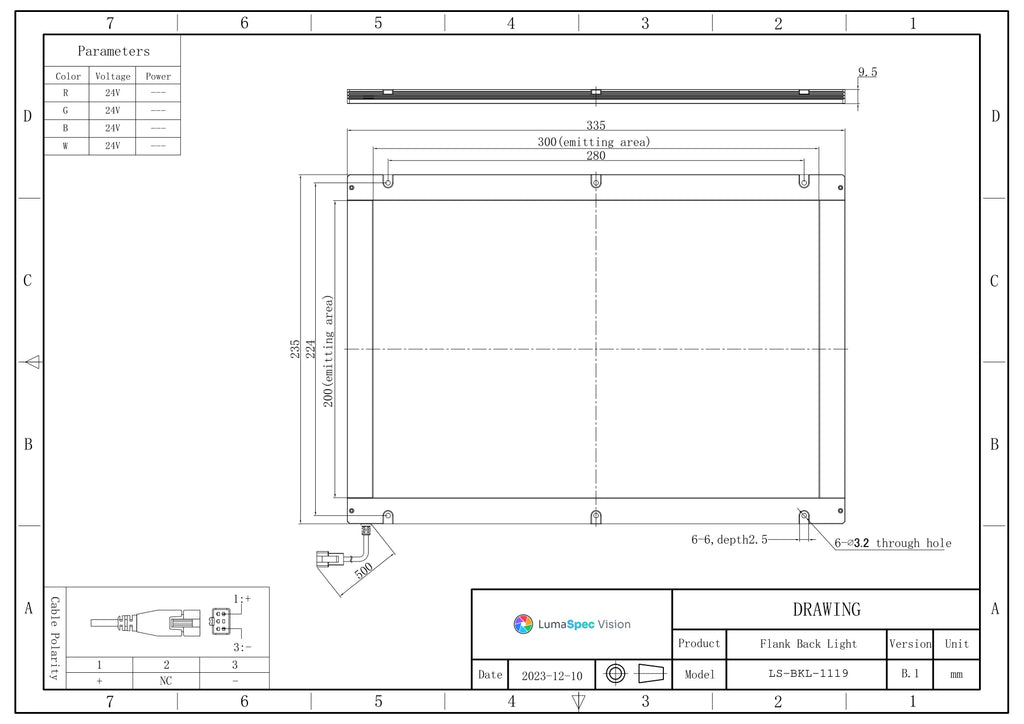 LS-BKL-1119 dimensions (mm)