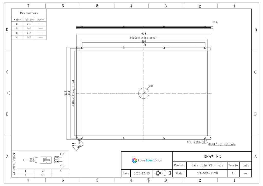 LS-BKL-1128 dimensions (mm)