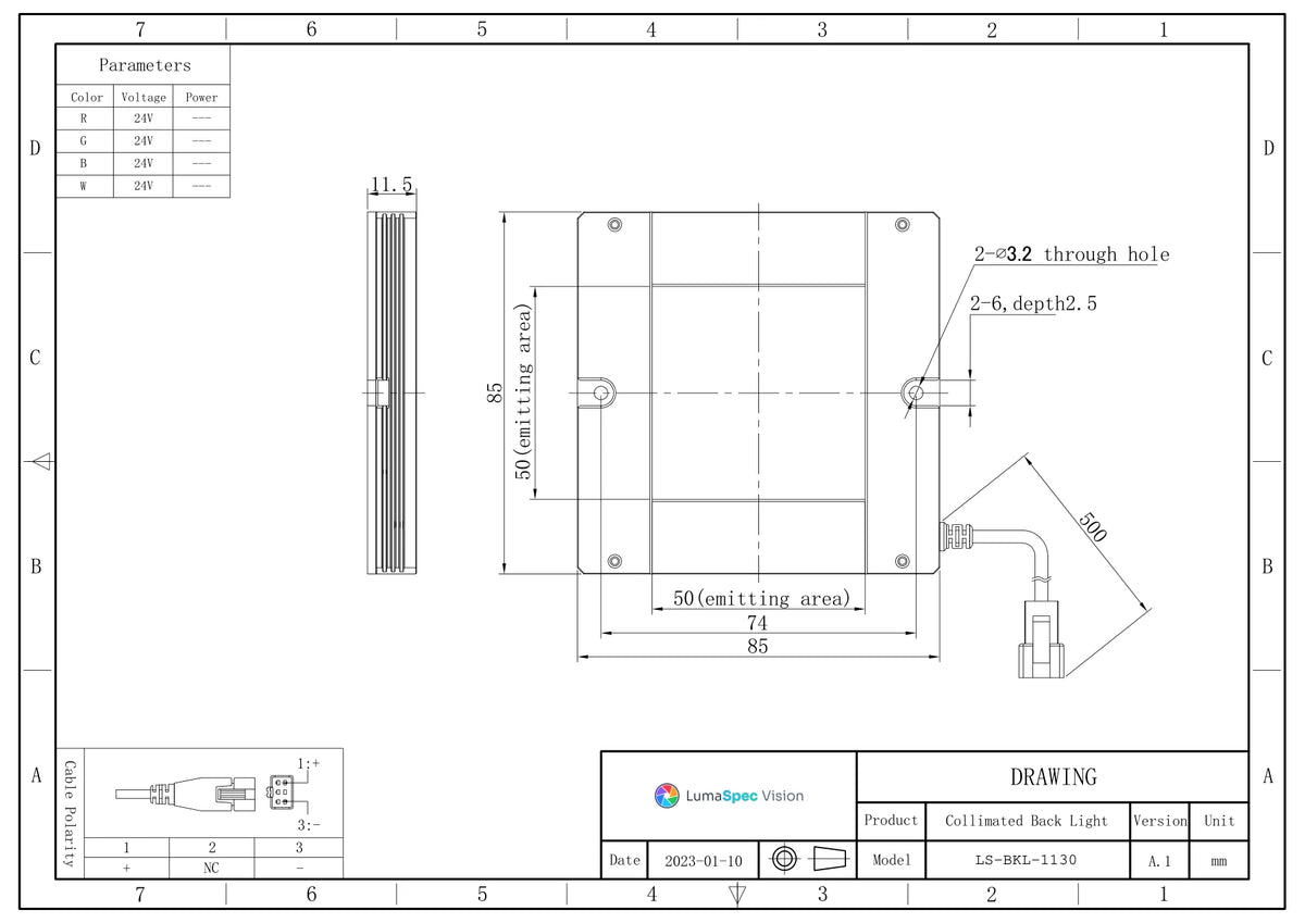 LS-BKL-1130 dimensions (mm)