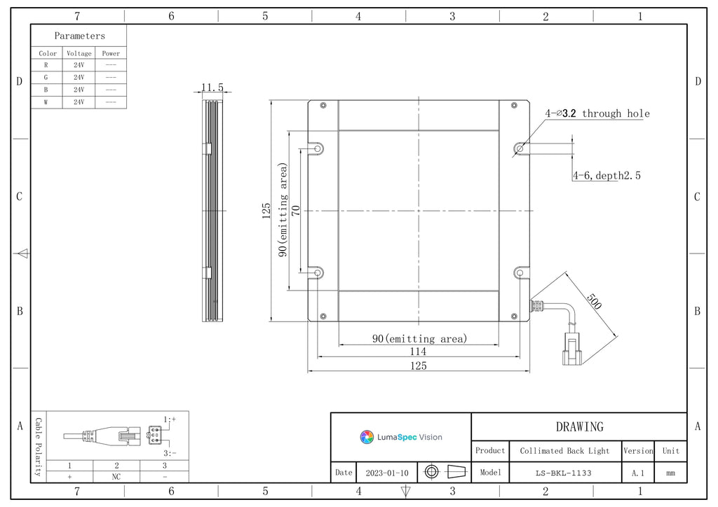 LS-BKL-1133 dimensions (mm)
