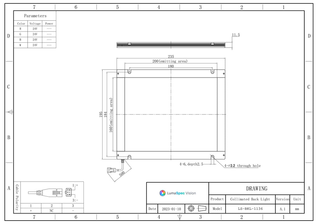 LS-BKL-1136 dimensions (mm)