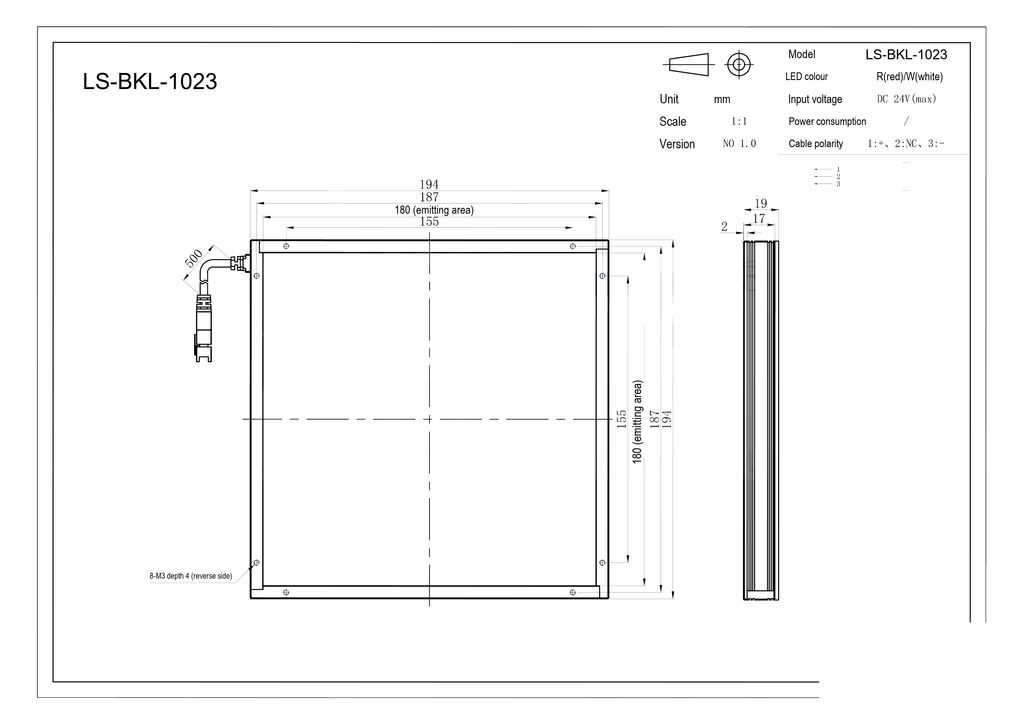 LS-BKL-1023 dimensions (mm)