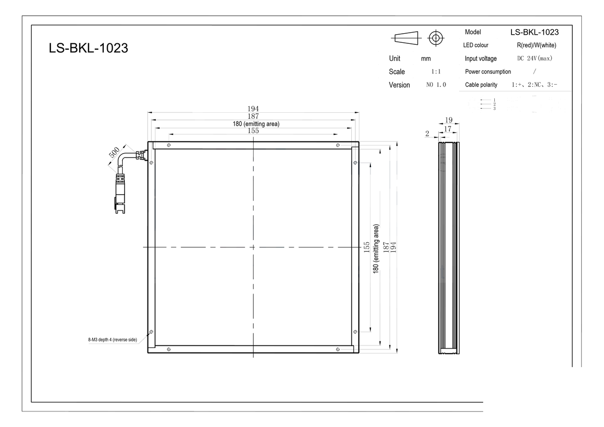 LS-BKL-1023 dimensions (mm)