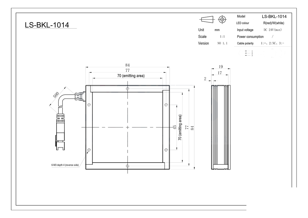 LS-BKL-1014 dimensions (mm)