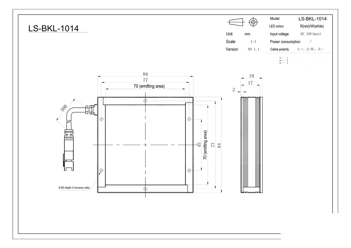 LS-BKL-1014 dimensions (mm)