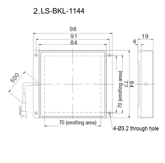 LS-BKL-1144 dimensions (mm)