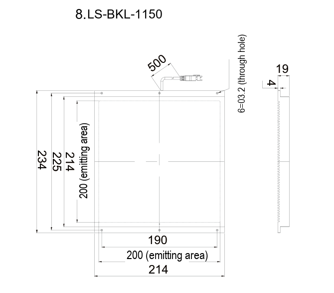 LS-BKL-1150 dimensions (mm)