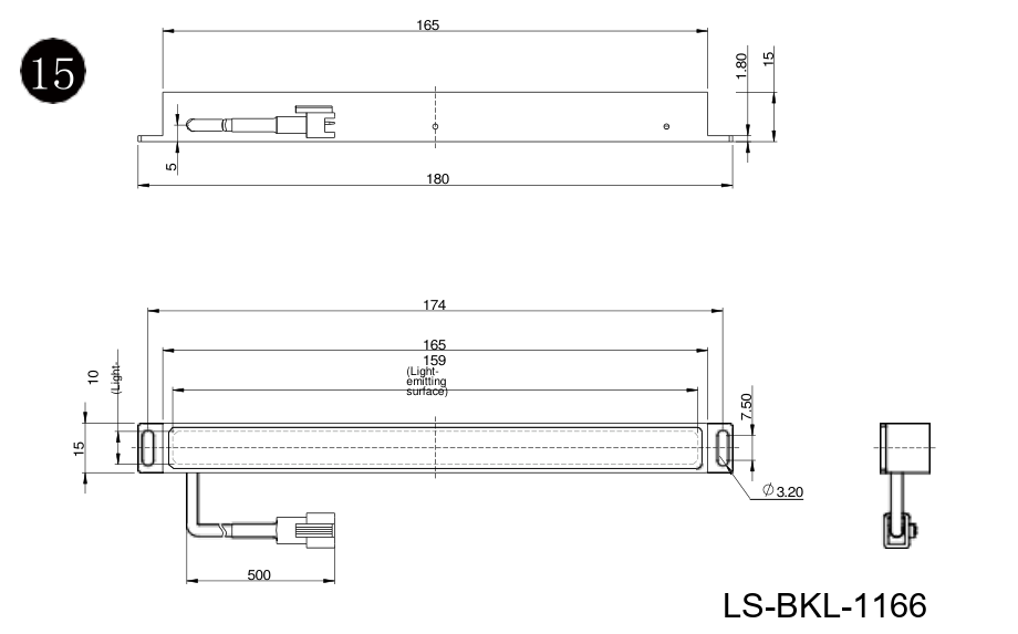 LS-BKL-1166 dimensions (mm)