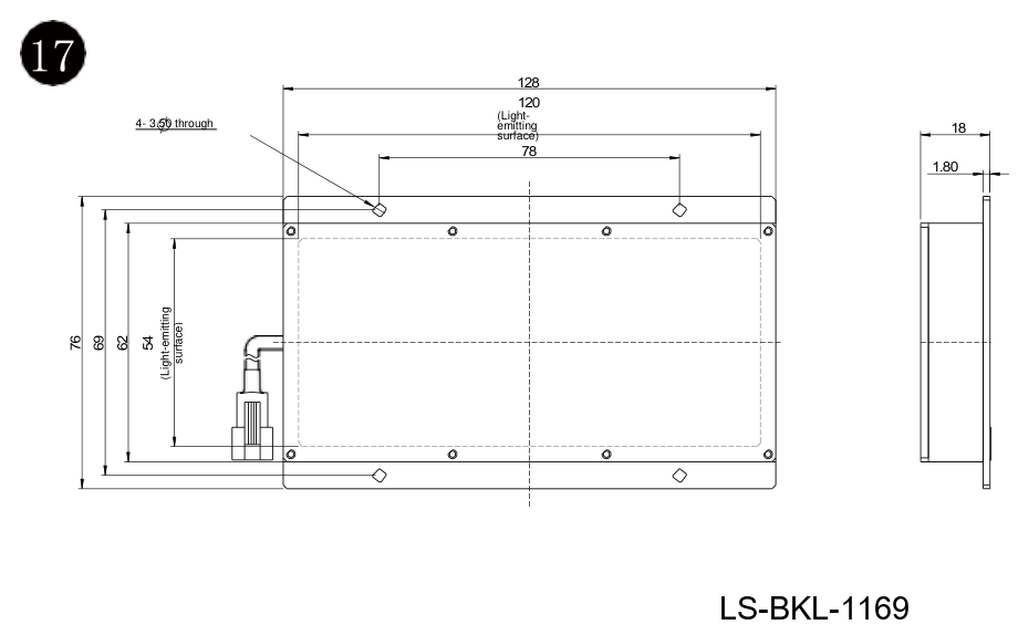 LS-BKL-1169 dimensions (mm)