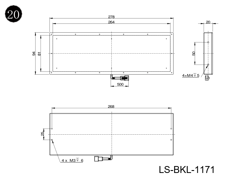 LS-BKL-1171 dimensions (mm)