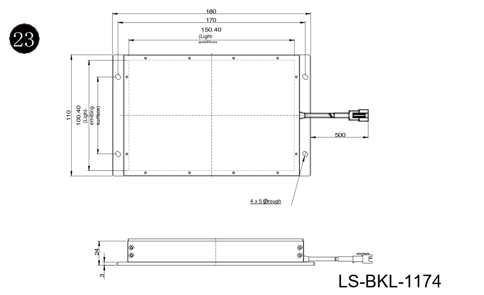 LS-BKL-1174 dimensions (mm)