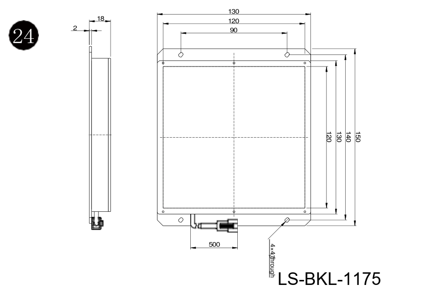LS-BKL-1175 dimensions (mm)