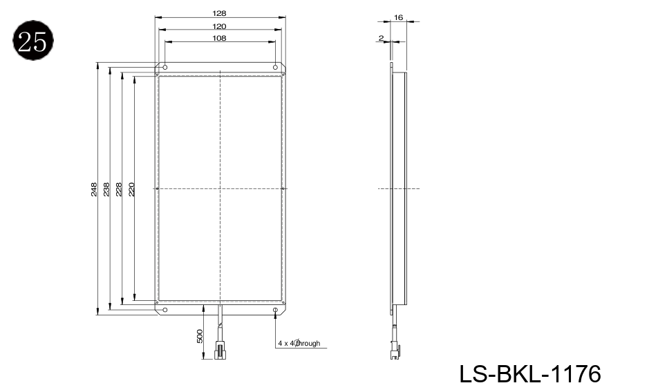 LS-BKL-1176 dimensions (mm)