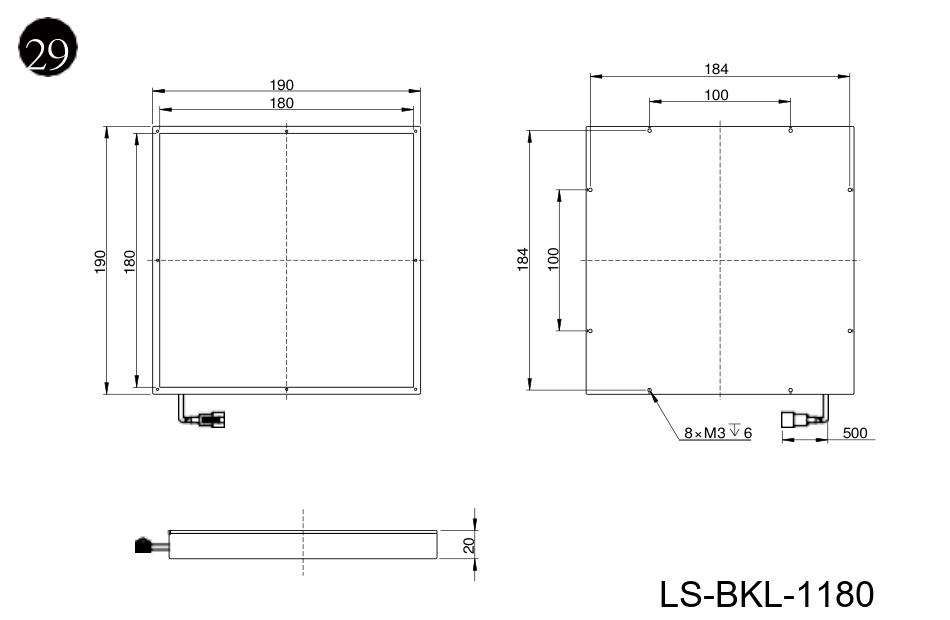 LS-BKL-1180 dimensions (mm)