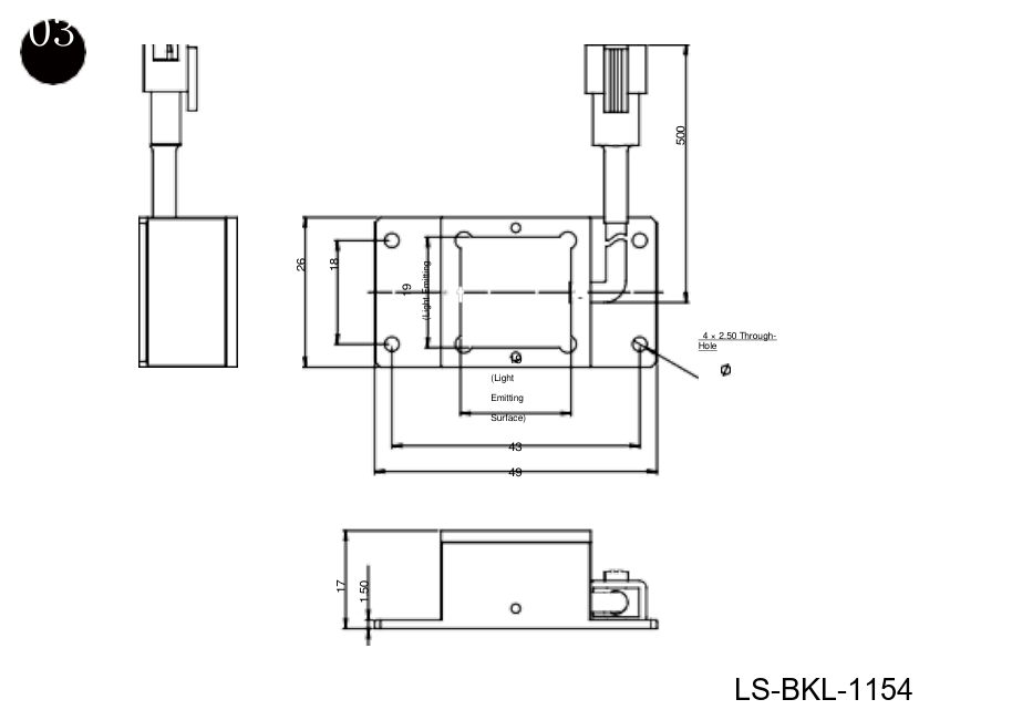LS-BKL-1154 dimensions (mm)