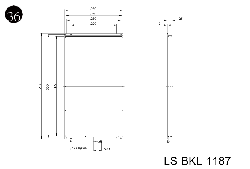 LS-BKL-1187 dimensions (mm)
