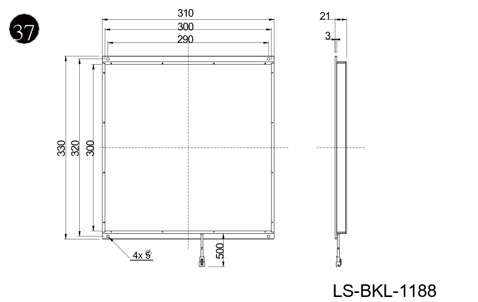 LS-BKL-1188 dimensions (mm)