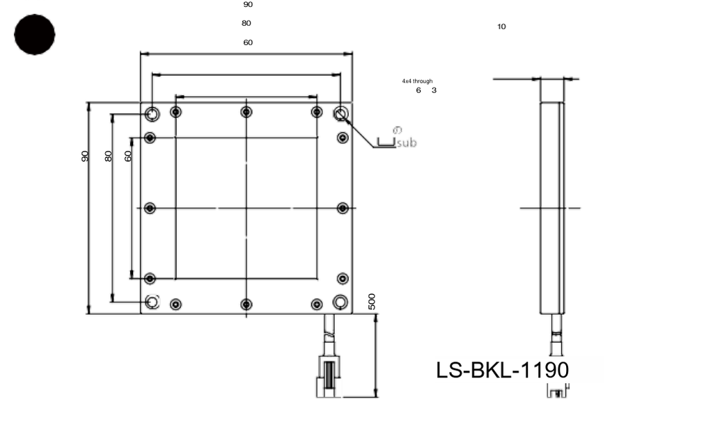LS-BKL-1190 dimensions (mm)