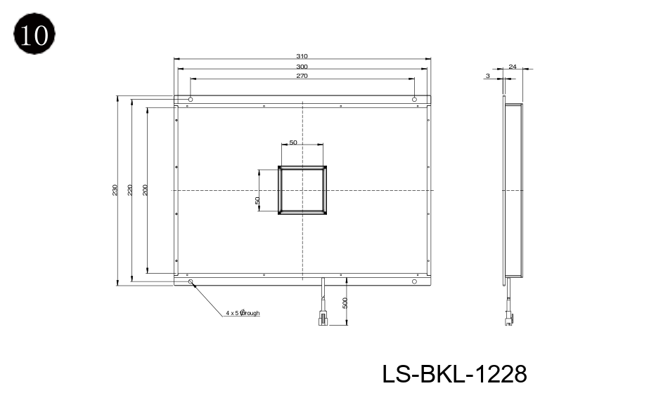 LS-BKL-1228 dimensions (mm)