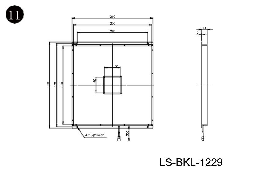 LS-BKL-1229 dimensions (mm)