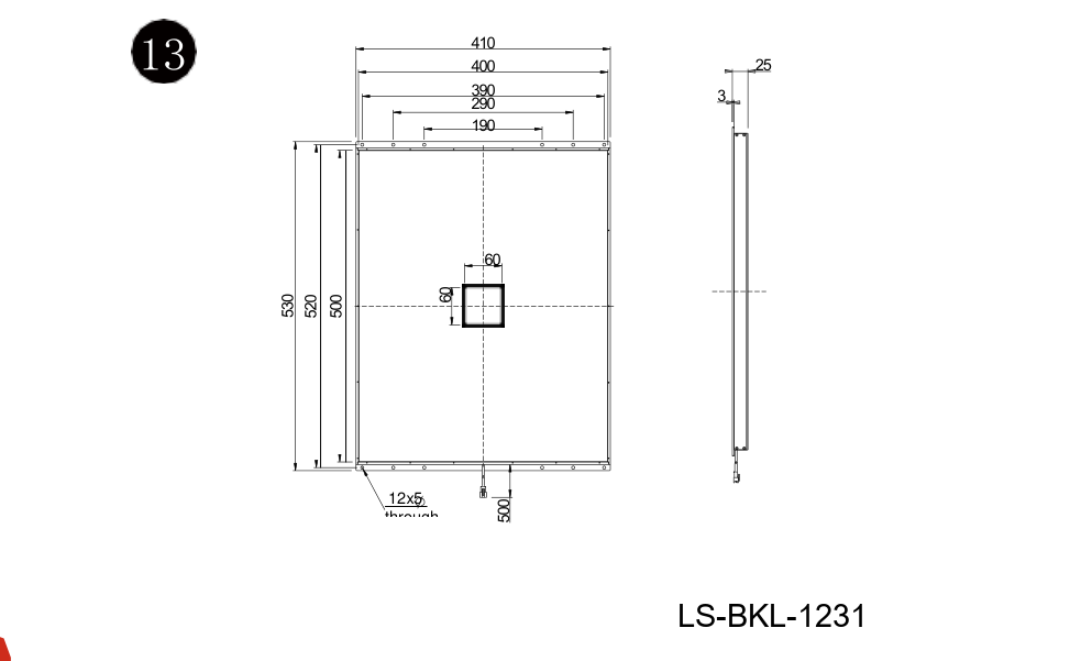 LS-BKL-1231 dimensions (mm)