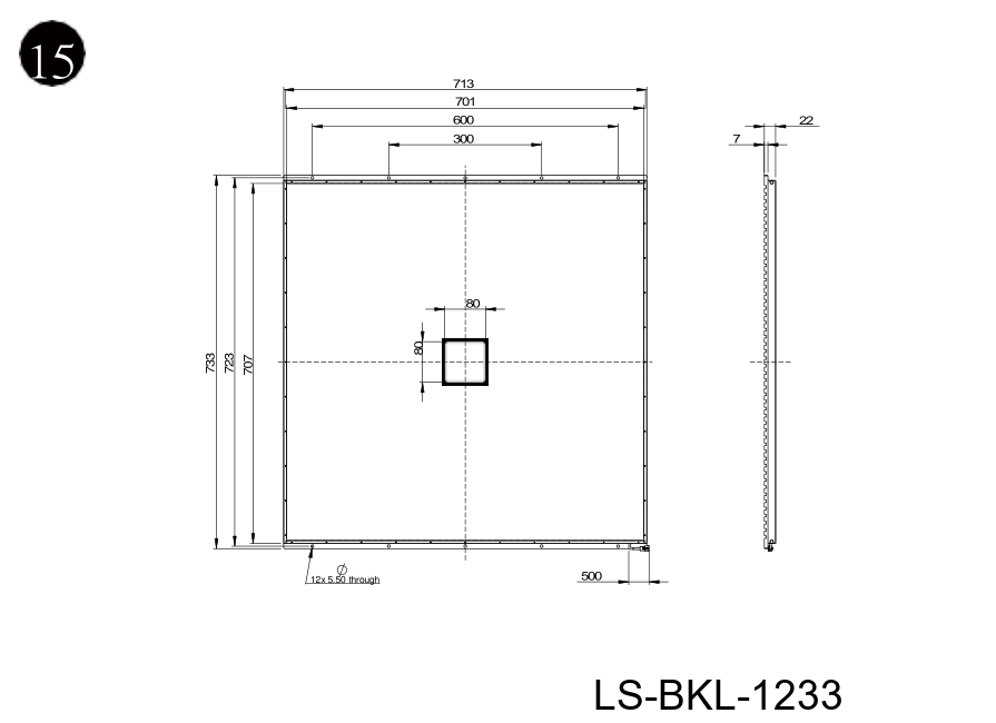 LS-BKL-1233 dimensions (mm)