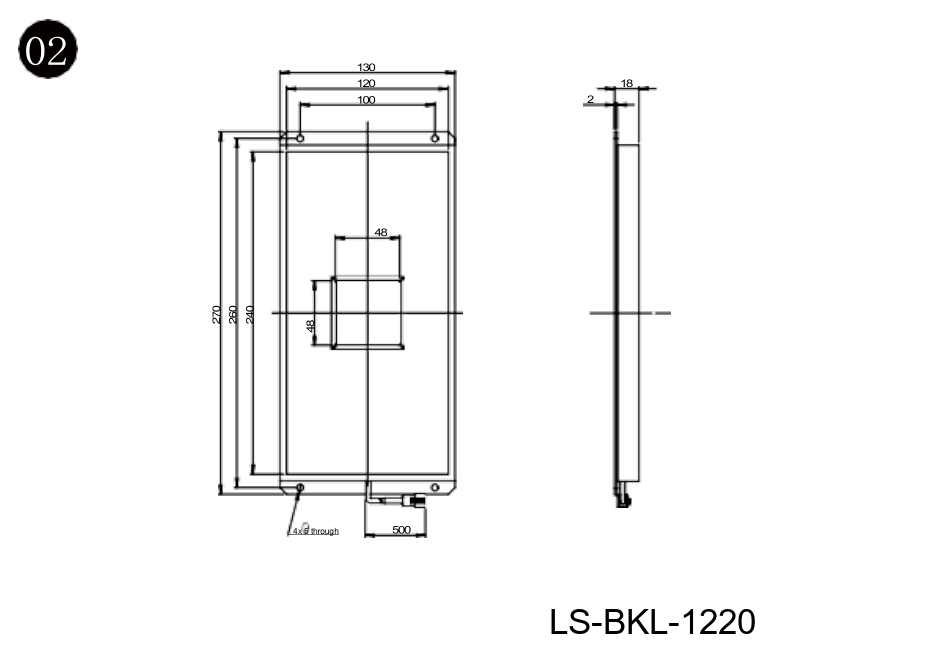LS-BKL-1220 dimensions (mm)