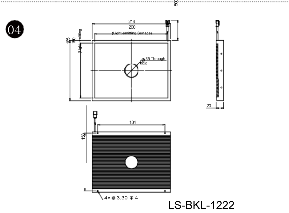LS-BKL-1222 dimensions (mm)
