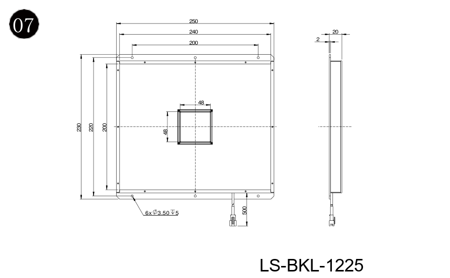 LS-BKL-1225 dimensions (mm)