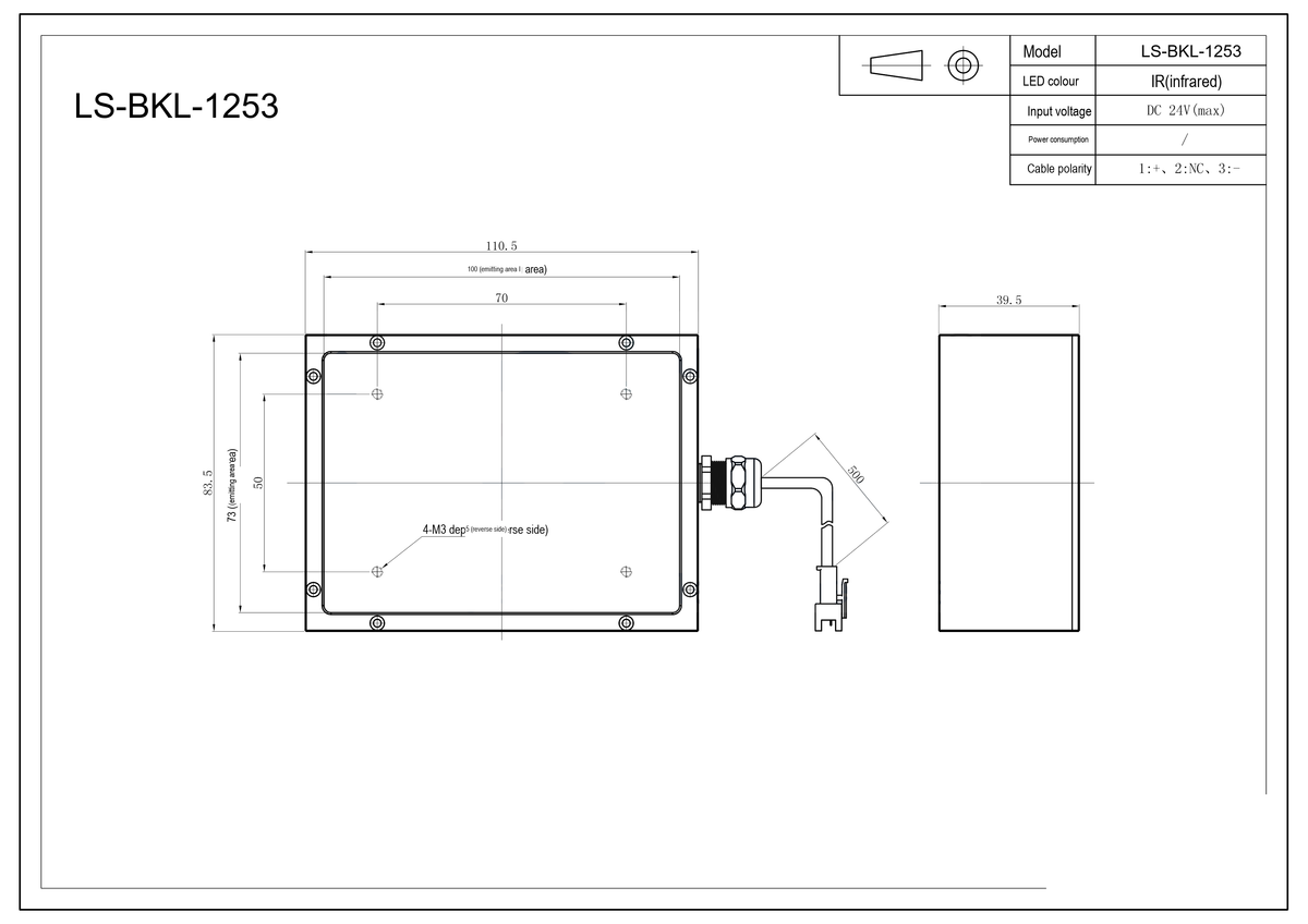 LS-BKL-1253 dimensions (mm)