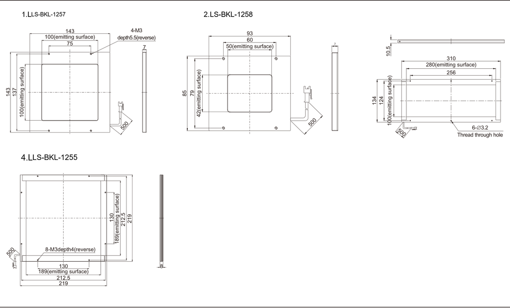 LS-BKL-1258 dimensions (mm)