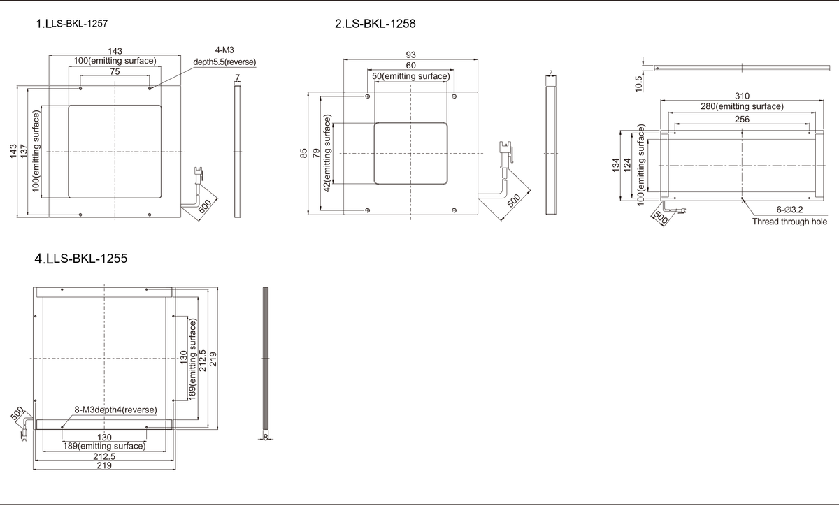 LS-BKL-1258 dimensions (mm)