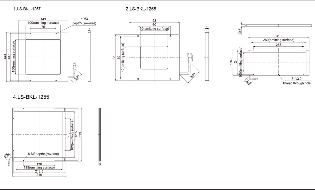 LS-BKL-1258 dimensions (mm)