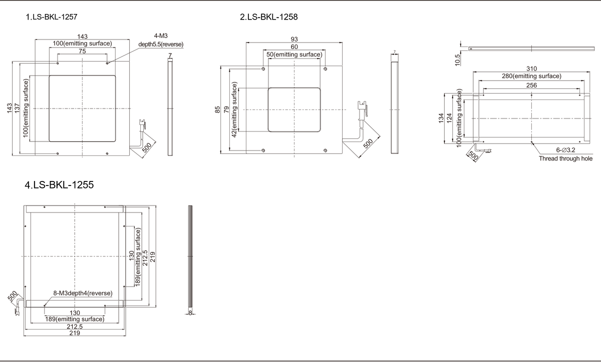 LS-BKL-1258 dimensions (mm)