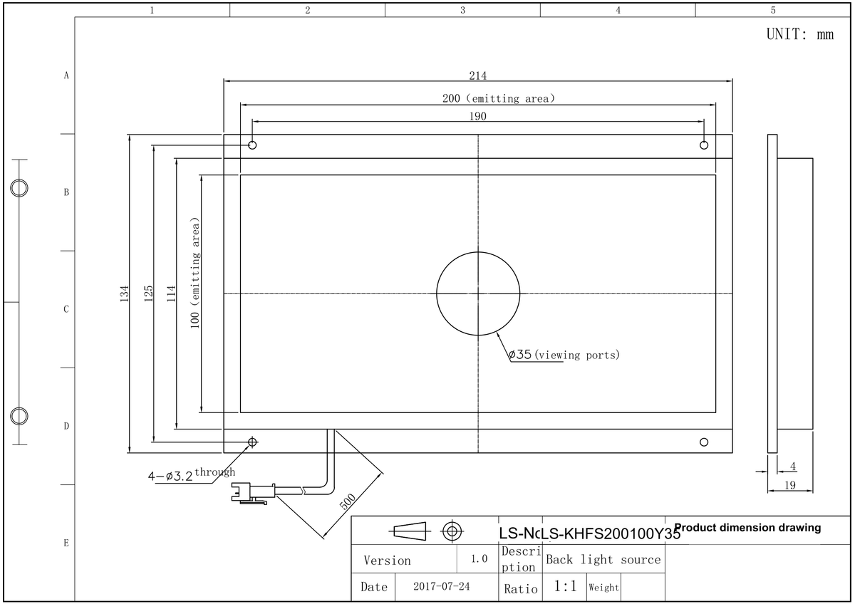 LS-BKL-1357 dimensions (mm)