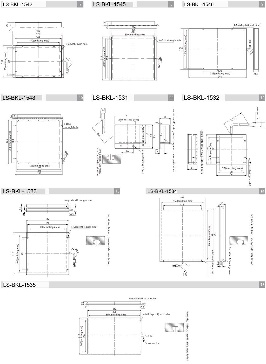 LS-BKL-1531 dimensions (mm)